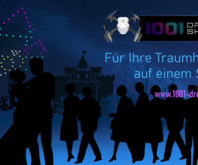 Ihr Schloss, unser Himmel: 1001-Drohnenshow macht Ihre Hochzeitsnacht mit faszinierenden Dronelightshows in ganz Drohnenshow Deutschland zum Leuchten!