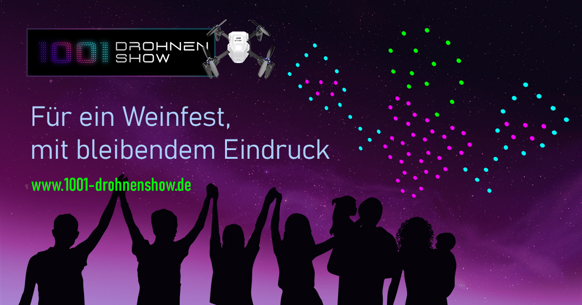 Drohnenshow bei einem Weinfest