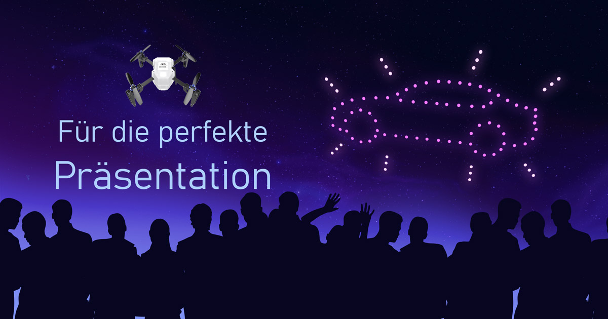 Autoneuheiten werden mit einer Show der Öffentlichkeit präsentiert – jetzt auch mit Drohnenunterstützung möglich