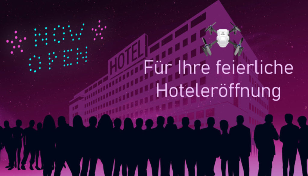 Eine atemberaubende Drohnenshow krönt Ihre Hotel-Eröffnung! Moderner als Feuerwerk, individuell gestaltbar und umweltfreundlich. Begeistern Sie Ihre Gäste mit diesem unvergesslichen Spektakel!