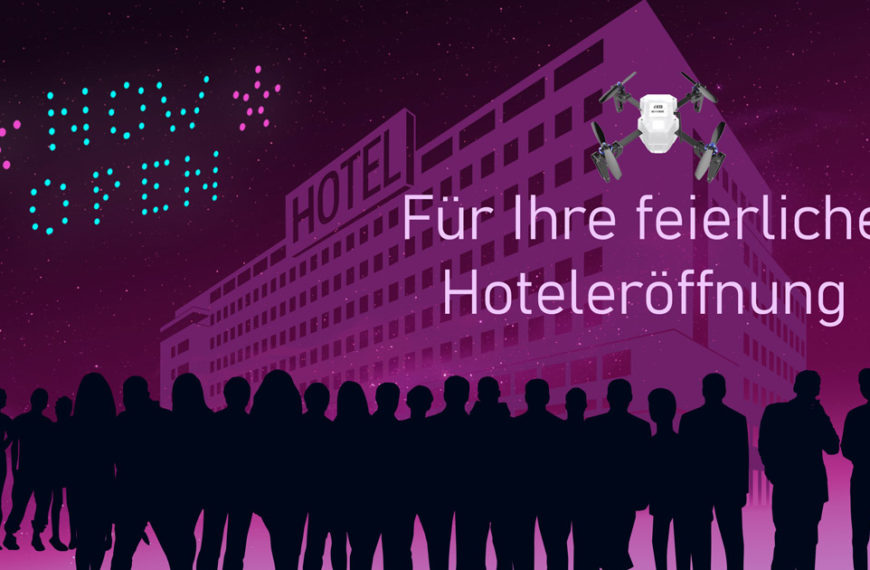 Eine atemberaubende Drohnenshow krönt Ihre Hotel-Eröffnung! Moderner als Feuerwerk, individuell gestaltbar und umweltfreundlich. Begeistern Sie Ihre Gäste mit diesem unvergesslichen Spektakel!